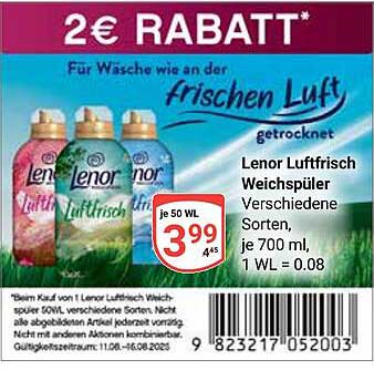 Lenor Luffrisch Weichspüler – verschiedene Sorten, 700 ml