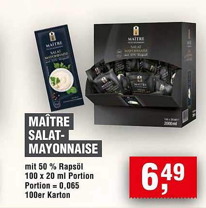 MÂITRE SALAT-MAYONNAISE 100 x 20 ml Portion