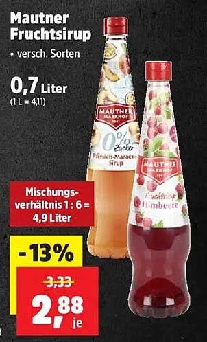 Mautner Fruchtsirup - Verschiedene Sorten