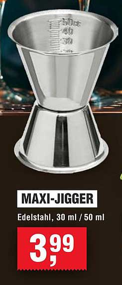 MAXI-JIGGER - Edelstahl, 30 ml / 50 ml