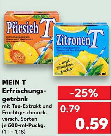 MEIN T Erfrischungsgetränk - Pfirsich und Zitrone