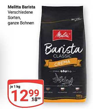 Melitta Barista Classic Crema - Ganze Bohnen