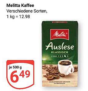 Melitta Kaffee Auslese Klassisch 500 g