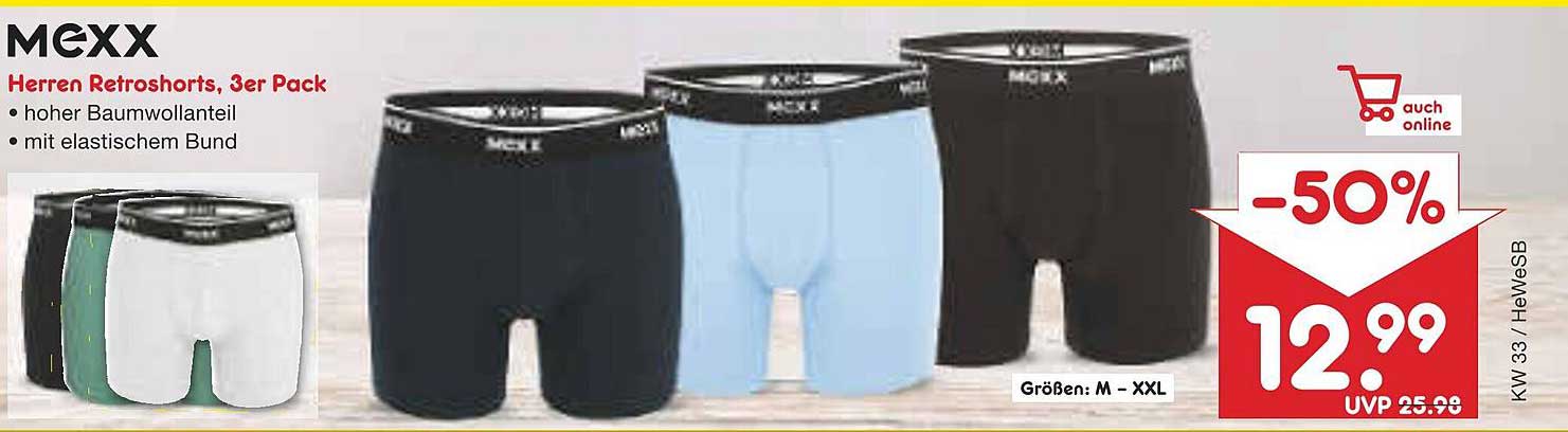 MEXX Herren Retrosorts, 3er Pack