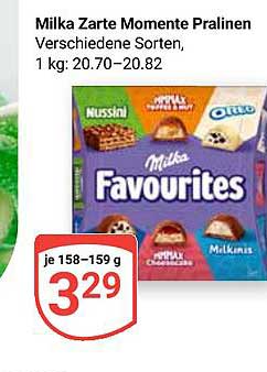 Milka Zarte Momente Pralinen, verschiedene Sorten