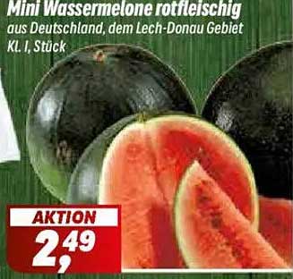 Mini Wassermelone rotfleischig aus Deutschland, dem Lech-Donau Gebiet Kl. I, Stück