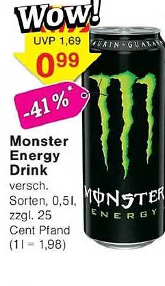 Monster Energy Drink 0,5l – jetzt nur 0,99 €