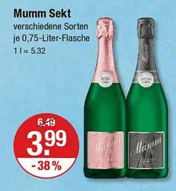 Mumm Sekt verschiedene Sorten je 0,75-Liter-Flasche