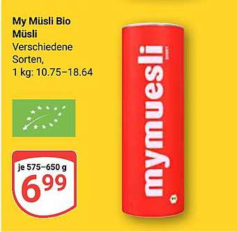 My Müslí Bio Müslí - Verschiedene Sorten