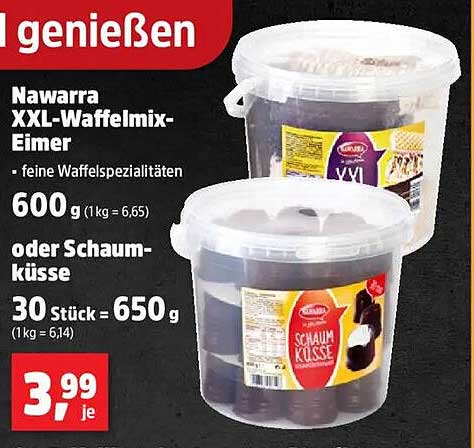 Nawarra XXL-Waffelmix-Eimer oder Schaumküssen