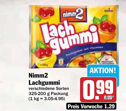 Nimm2 Lachgummi verschiedene Sorten 325-200 g Packung