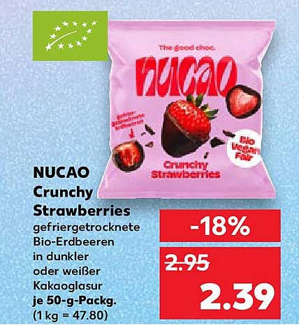 NUCAO Crunchy Strawberries - gefriergetrocknete Bio-Erdbeeren