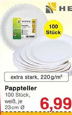 Pappteller - 100 Stück, extra stark