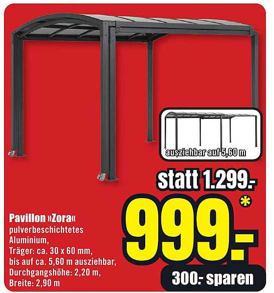 Pavillon »Zora« pulverbeschichtetes Aluminium