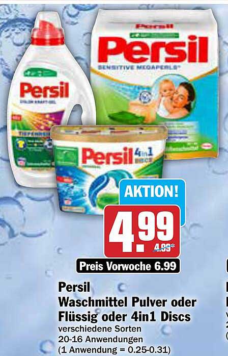 Persil Waschmittel Pulver oder Flüssig oder 4in1 Discs