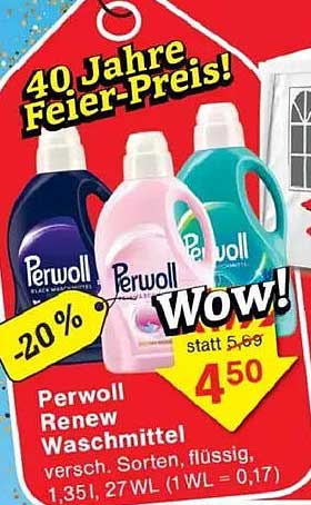 Perwoll Renew Waschmittel - 40 Jahre Feier-Preis!