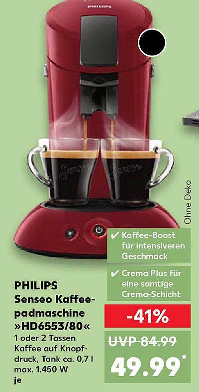 PHILIPS Senseo Kaffepadmaschine »HD6553/80«