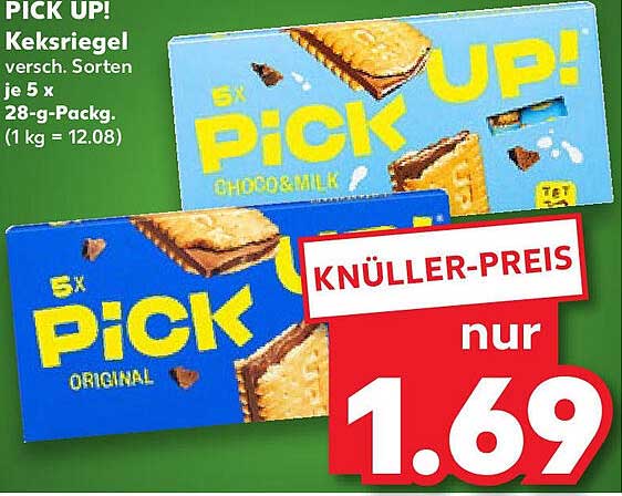 PICK UP! Keksriegel - versch. Sorten, 5x28g