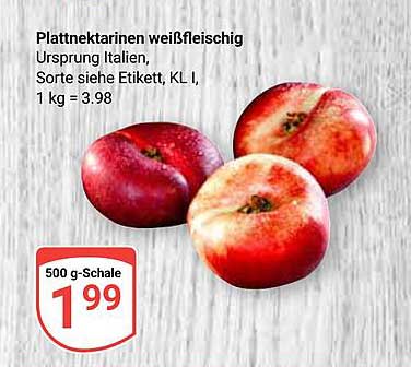 Plattnektarinen weißfleischig - 500 g für nur 1,99