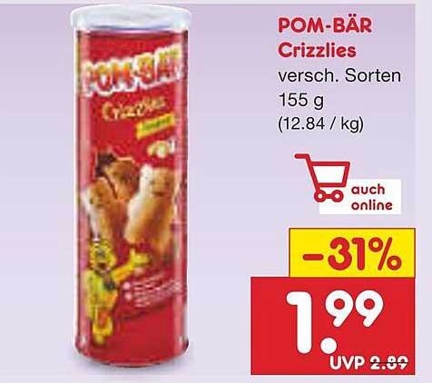 POM-BÄR Crizzlies - Verschiedene Sorten, 155 g