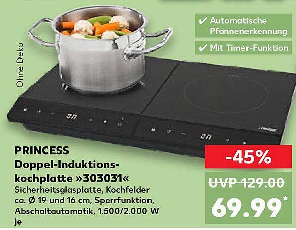 PRINCESS Doppel-Induktionskochplatte »303031«