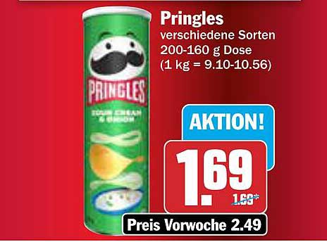 Pringles verschiedene Sorten 200-160 g Dose