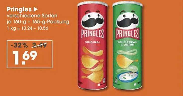 Pringles verschiedene Sorten je 160-g - 165-g-Packung