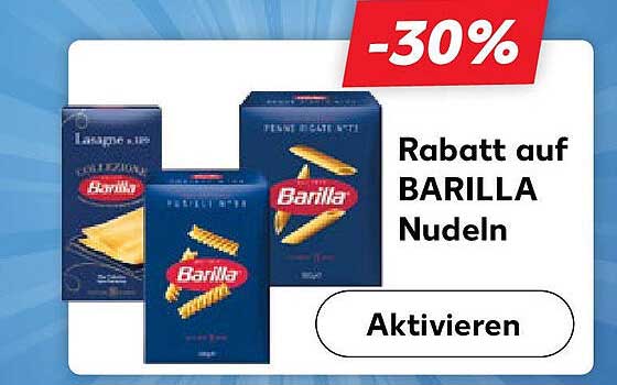 Rabatt auf BARILLA Nudeln -30%