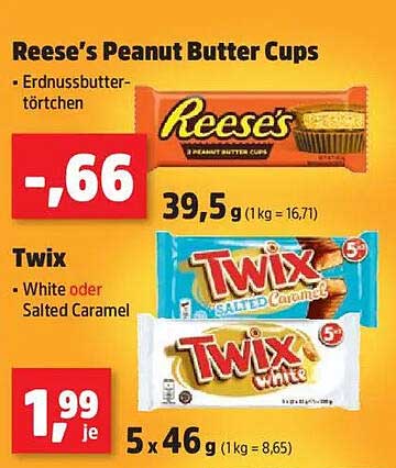 Reese's Peanut Butter Cups und Twix - Angebote von Thomas Philipps