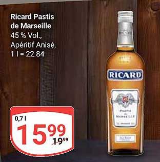 Ricard Pastis de Marseille 0,7 l - Ein Hochgenuss für die Sinne
