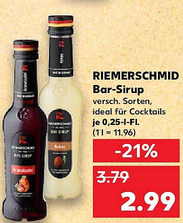 RIEMERSCHMID Bar-Sirup verschiedene Sorten