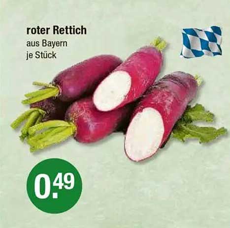 Roter Rettich aus Bayern je Stück
