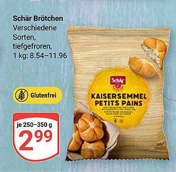Schär Brötchen – Verschiedene Sorten, tiefgefroren