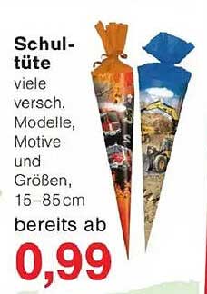 Schultüten – viele verschiedene Modelle, Motive und Größen, 15–85 cm