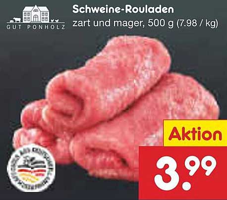 Schweine-Rouladen, zart und mager, 500 g