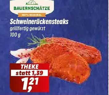 Schweinerückensteaks grillfertig gewürzt 100 g