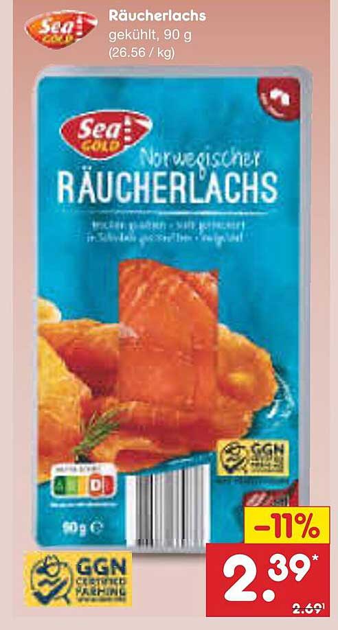Sea Gold Norwegischer Räucherlachs, 90 g