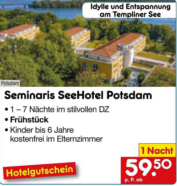 Seminaris SeeHotel Potsdam – Hotelgutschein für 1–7 Nächte