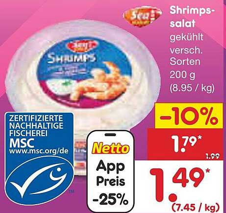 Shrimps-Salat 200 g - jetzt nur 1,49 €