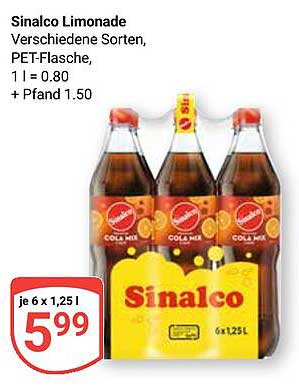 Sinalco Limonade - Verschiedene Sorten, PET-Flasche