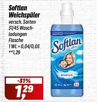 Softlan Weichspüler versch. Sorten 31/45 Waschladungen