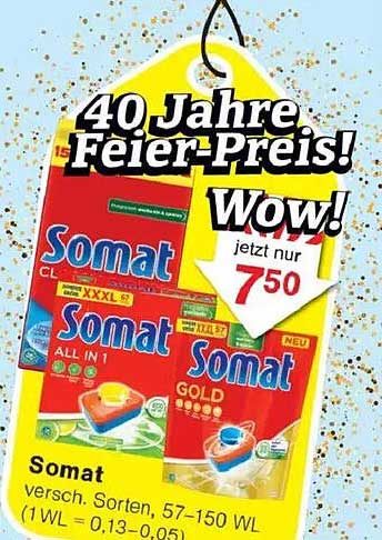Somat Geschirrspültabs - 40 Jahre Feier-Preis!