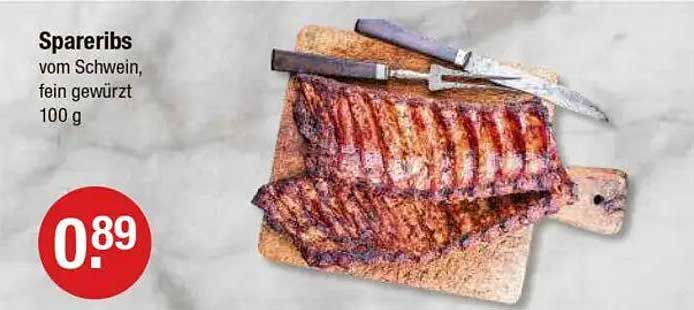 Spareribs vom Schwein, fein gewürzt - 100 g