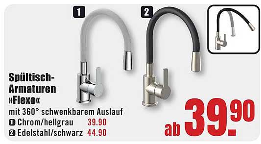 Spültisch-Armaturen »Flexo« mit 360° schwenkbarem Auslauf