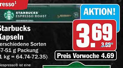 Starbucks Kapseln - Verschiedene Sorten