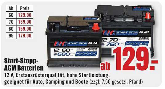 Start-Stopp-AGM Batterien ab 129,-