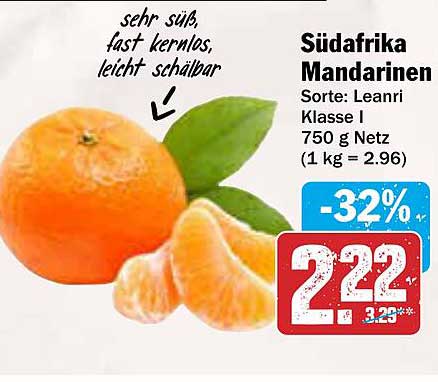 Südafrika Mandarinen Sorte: Leanri Klasse I