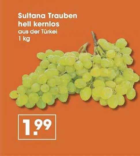 Sultana Trauben hell kernlos aus der Türkei, 1 kg