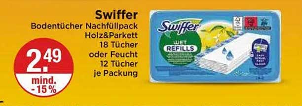 Swiffer Bodentücher Nachfüllpack Holz&Parkett