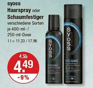 Syoss Haarspray oder Schaumfestiger - verschiedene Sorten je 400-ml- / 250-ml-Dose